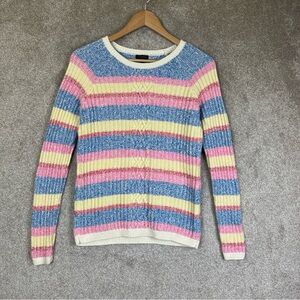 Talbots Sweater Womens Small Stripe Cotton Blend Long Sleeve Pullover- 2769*